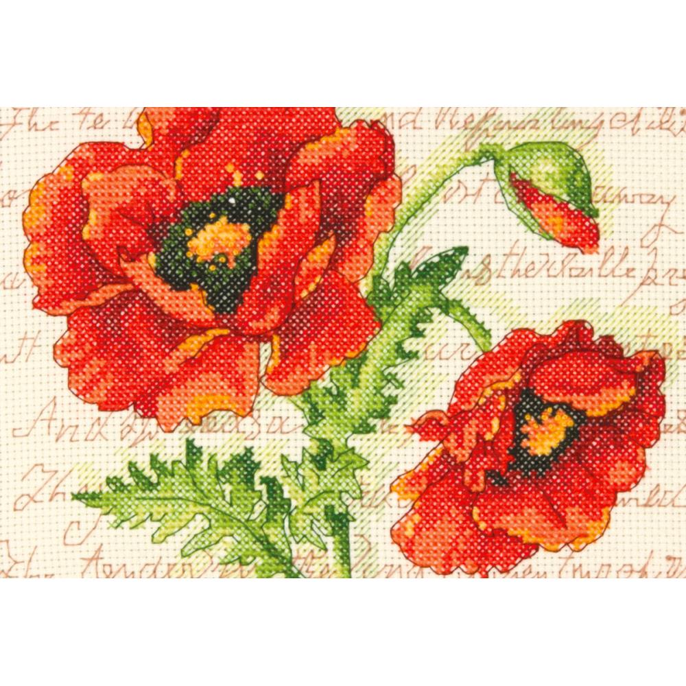 Mini Poppy Pair Counted Cross Stitch Kit